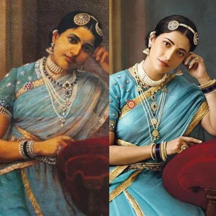 samantha akkineni, shruti haasan, സാമന്ത അക്കിനേനി, രമ്യ കൃഷ്ണൻ, aishwarya rajessh, ramya krishnan, ravi varma painting, naam, g venketram photographer, g ventetram calendar, calender 2020, suhasini maniratnam, Indian express malayalam, IE Malayalam