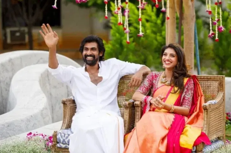 rana daggubati engagement, rana daggubati, റാണ ദഗ്ഗുബാട്ടി, മിഹീഖ ബജാജ്, miheeka bajaj, rana daggubati roka, roka function, rana daggubati roka function, naga chaitanya samantha rana engagement, chaysam photos rana engagement, rana daggubati engagement photos, rana daggubati girlfriend, rana daggubati photos, miheeka bajaj photo, Indian express malayalam, IE malayalam