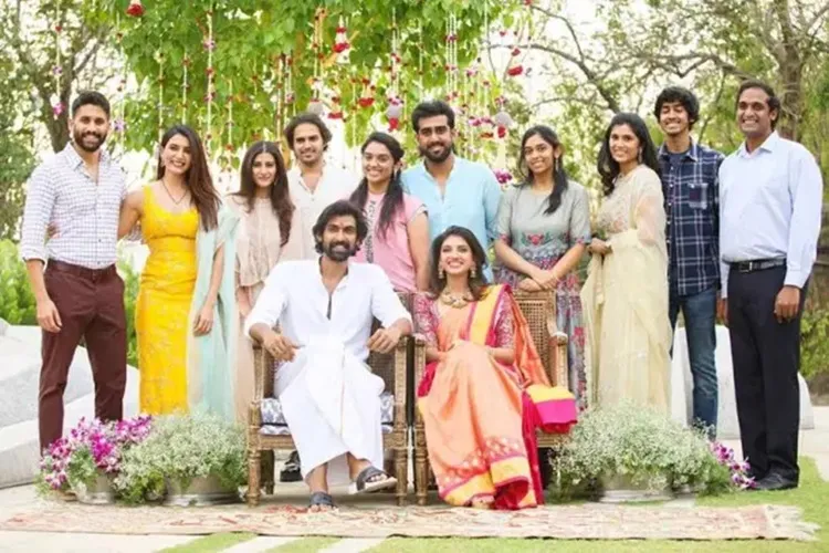 rana daggubati engagement, rana daggubati, റാണ ദഗ്ഗുബാട്ടി, മിഹീഖ ബജാജ്, miheeka bajaj, rana daggubati roka, roka function, rana daggubati roka function, naga chaitanya samantha rana engagement, chaysam photos rana engagement, rana daggubati engagement photos, rana daggubati girlfriend, rana daggubati photos, miheeka bajaj photo, Indian express malayalam, IE malayalam