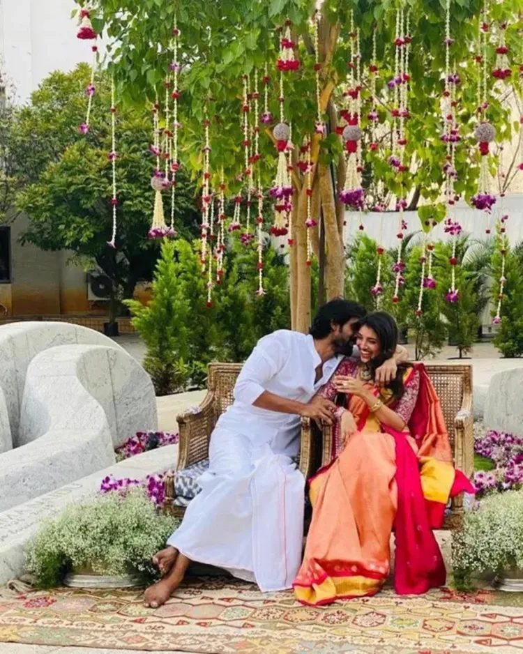 rana daggubati engagement, rana daggubati, റാണ ദഗ്ഗുബാട്ടി, മിഹീഖ ബജാജ്, miheeka bajaj, rana daggubati roka, roka function, rana daggubati roka function, naga chaitanya samantha rana engagement, chaysam photos rana engagement, rana daggubati engagement photos, rana daggubati girlfriend, rana daggubati photos, miheeka bajaj photo, Indian express malayalam, IE malayalam