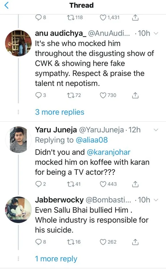 karan johar Sushant Singh Rajput