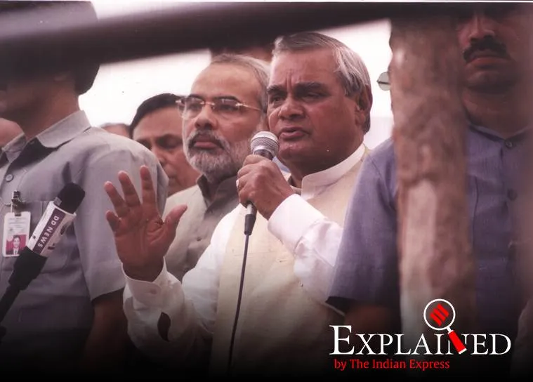 narendra modi, ayodhya temple, ayodhya temple construction, august 5 ayodhya temple, l k advani ram rath yatra, advani ayodhya temple, gujarat riots, modi gujarat cm, indian express, express explained