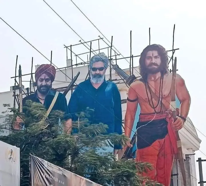 RRR cutout, Rajamouli, Ram Charan, Jr NTR 