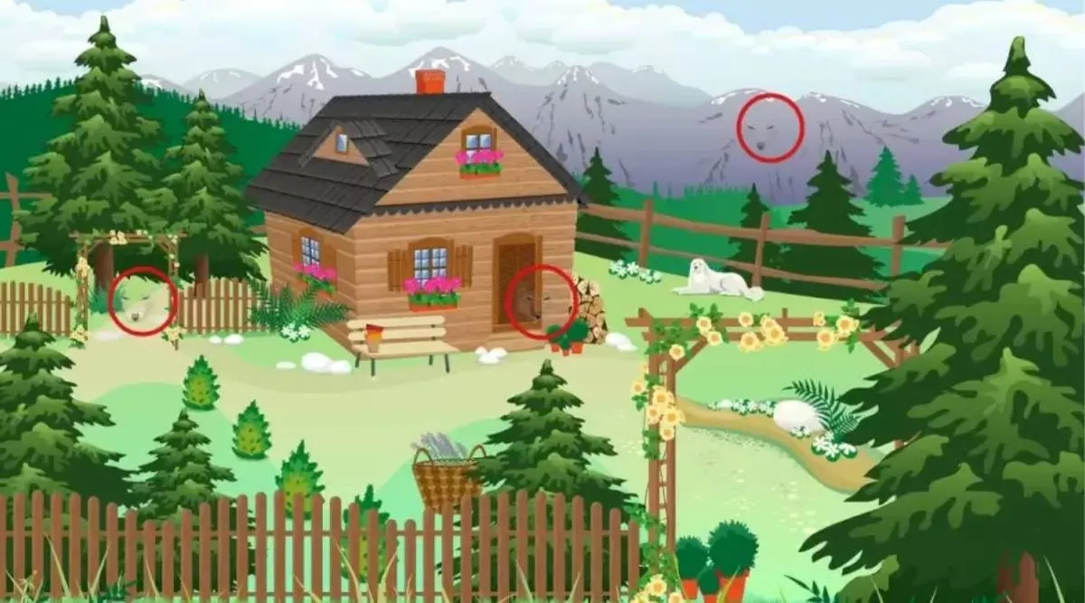 Optical Illusion Pictures, Spot the hidden wolf faces, viral optical Illusion pictures