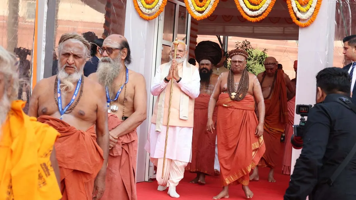 Prime Minister Narendra Modi during the inauguration of the new Parliament , iemalayalam, twitter photo