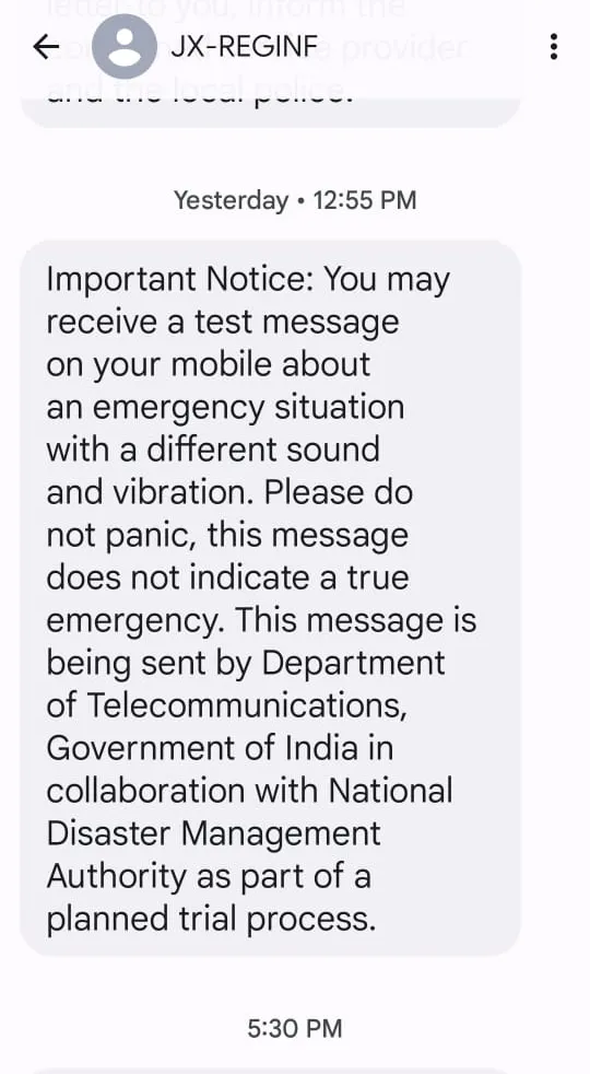 SMS ALERT | Telecom department