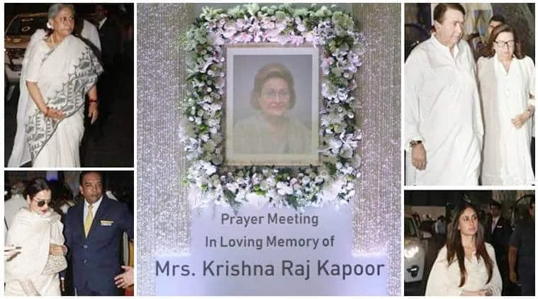 Krishna Raj Kapoor prayer meet photos