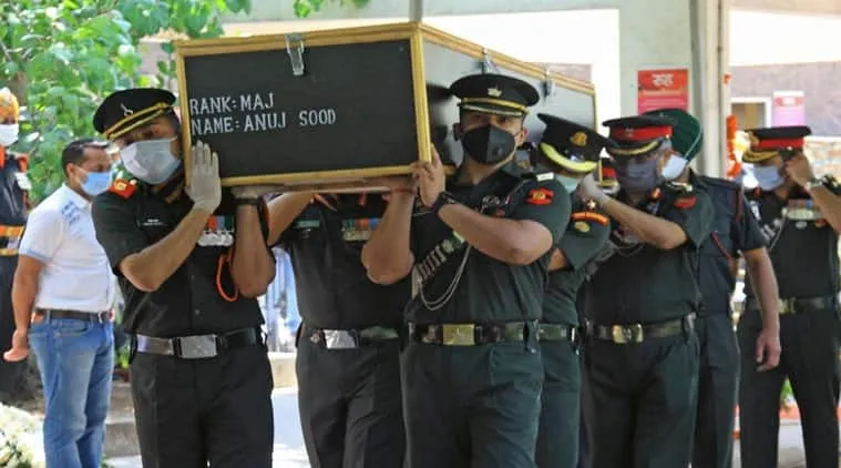 militant gunfight, security forces, Major anuj sood, Kashmir news, Indian express news
