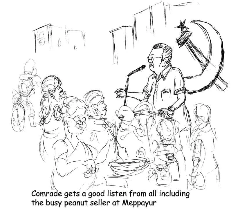 kerala elections, lok sabha elections in kerala, bjp in kerala, ep unny cartoons, kerala lok sabha polls, pinarayi vijayan, kerala bjp, kerala congress, kerala governemnt, cpm, bjp in kerala, lok sabha elections, ഇ പി ഉണ്ണി, ഇ പി ഉണ്ണി കാര്‍ട്ടൂണ്‍, ഇ പി ഉണ്ണിയുടെ വരകള്‍, ഇ പി ഉണ്ണി പിണറായി വിജയന്‍, ഇ പി ഉണ്ണി സ്കെച്ചുകള്‍, ഇന്ത്യന്‍ എക്സ്പ്രസ്സ്‌ മലയാളം