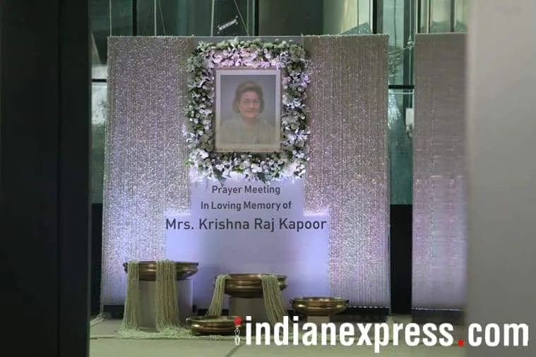 Krishna Raj Kapoor prayer meeting photo