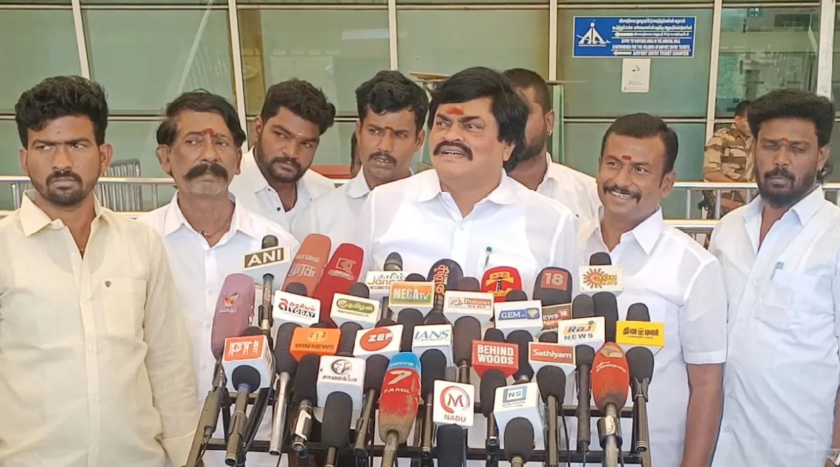 KT Rajenthra Bhalaji AIADMK Explain about speaking Ma Foi K Pandiarajan coimbatore press meet Tamil News