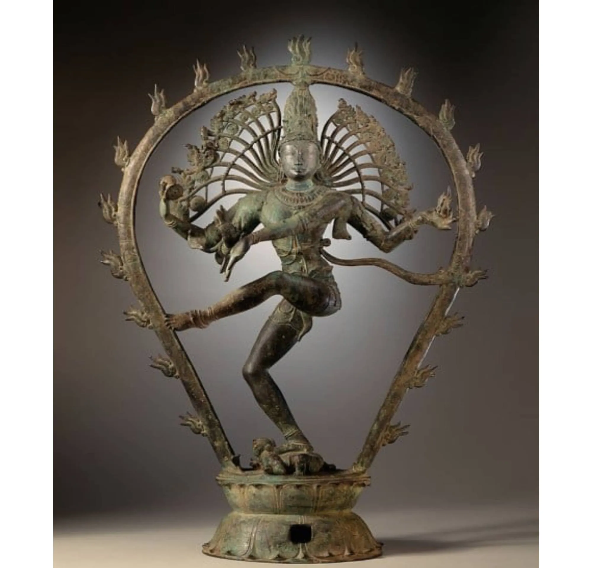 A Chola period bronze Nataraja sculpture of dimensions 30 × 22.5 × 7 inches. Currently in the collection of Los Angeles Collection Museum of Art.jpg