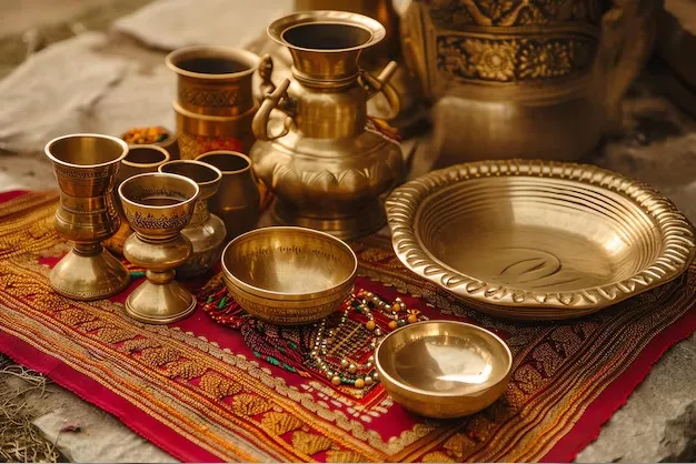 brass puja set