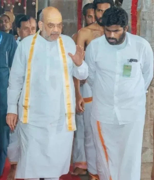 Amit Shah Sami had darshan at Tirumayam Bhairava temple in Pudukottai