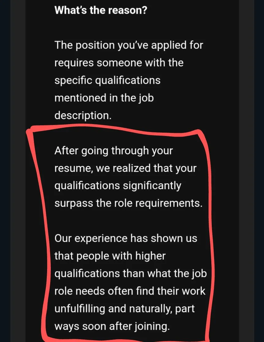 rejection reason engineer