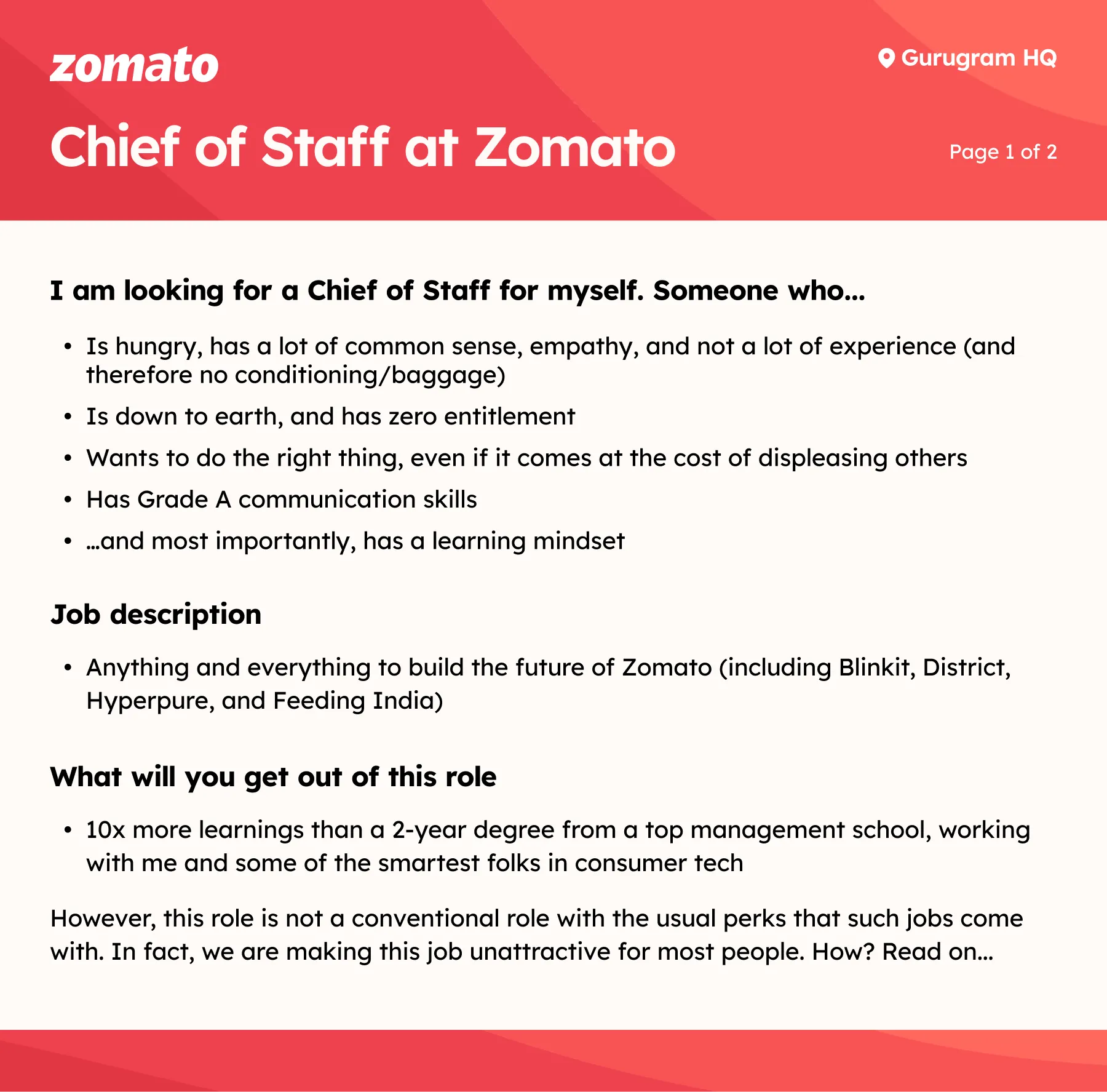 zomato chief of staff 1