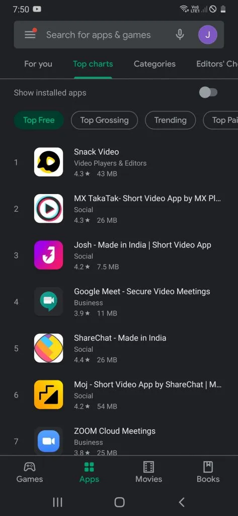 indian tiktok alternatives rules google play store free apps charts
