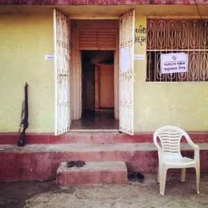 polling booth in jungle