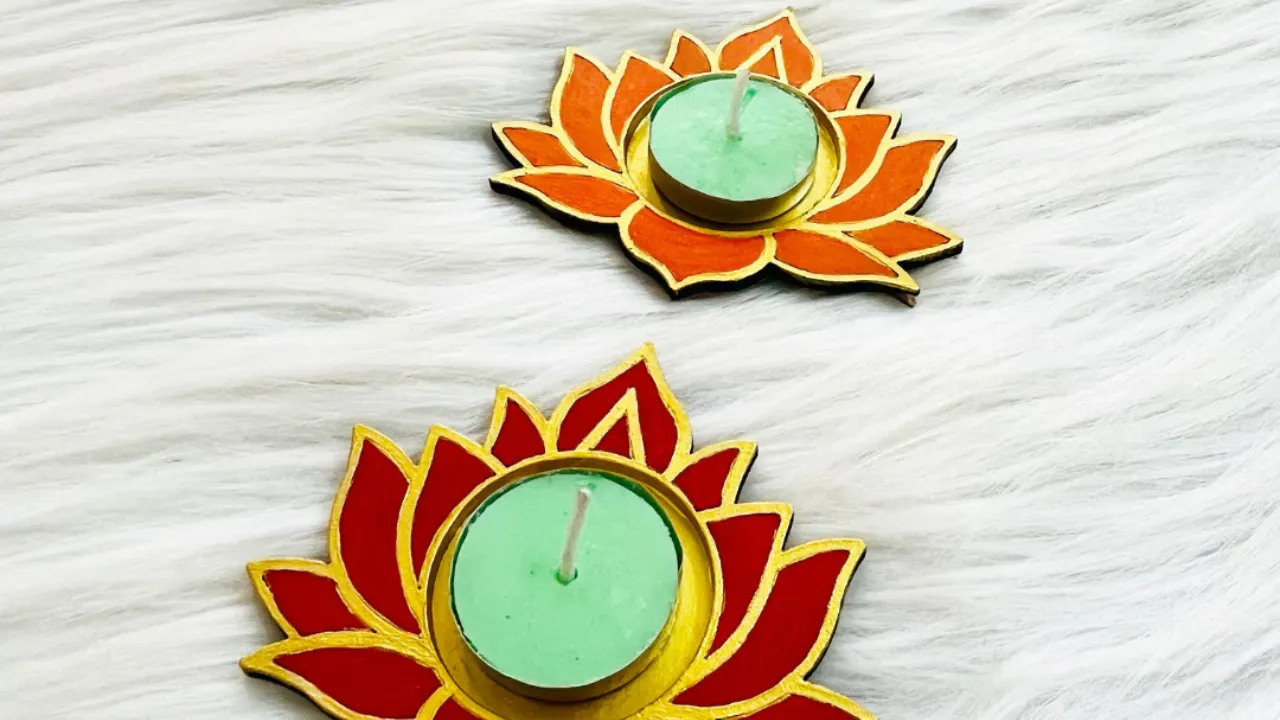 Lotus Flower Tea Light Candle Holders by Priya Tandon Craft