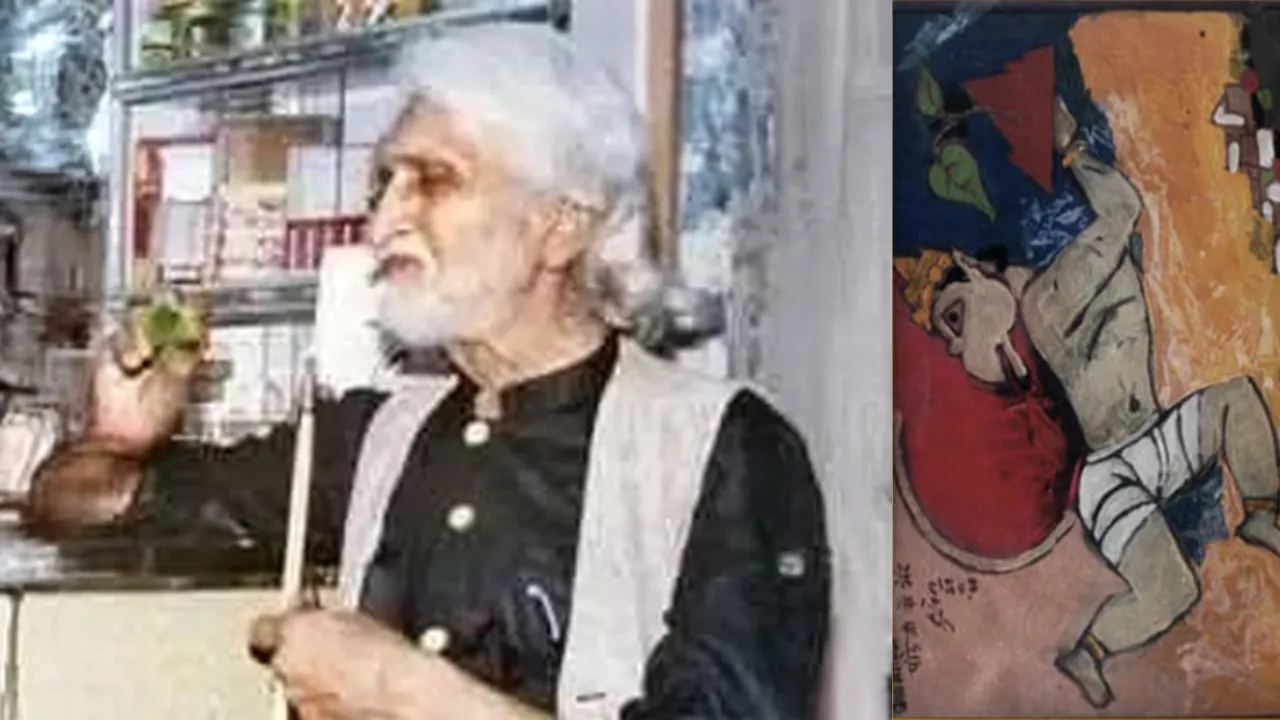 M.F. Hussain at Pandey's Paan 