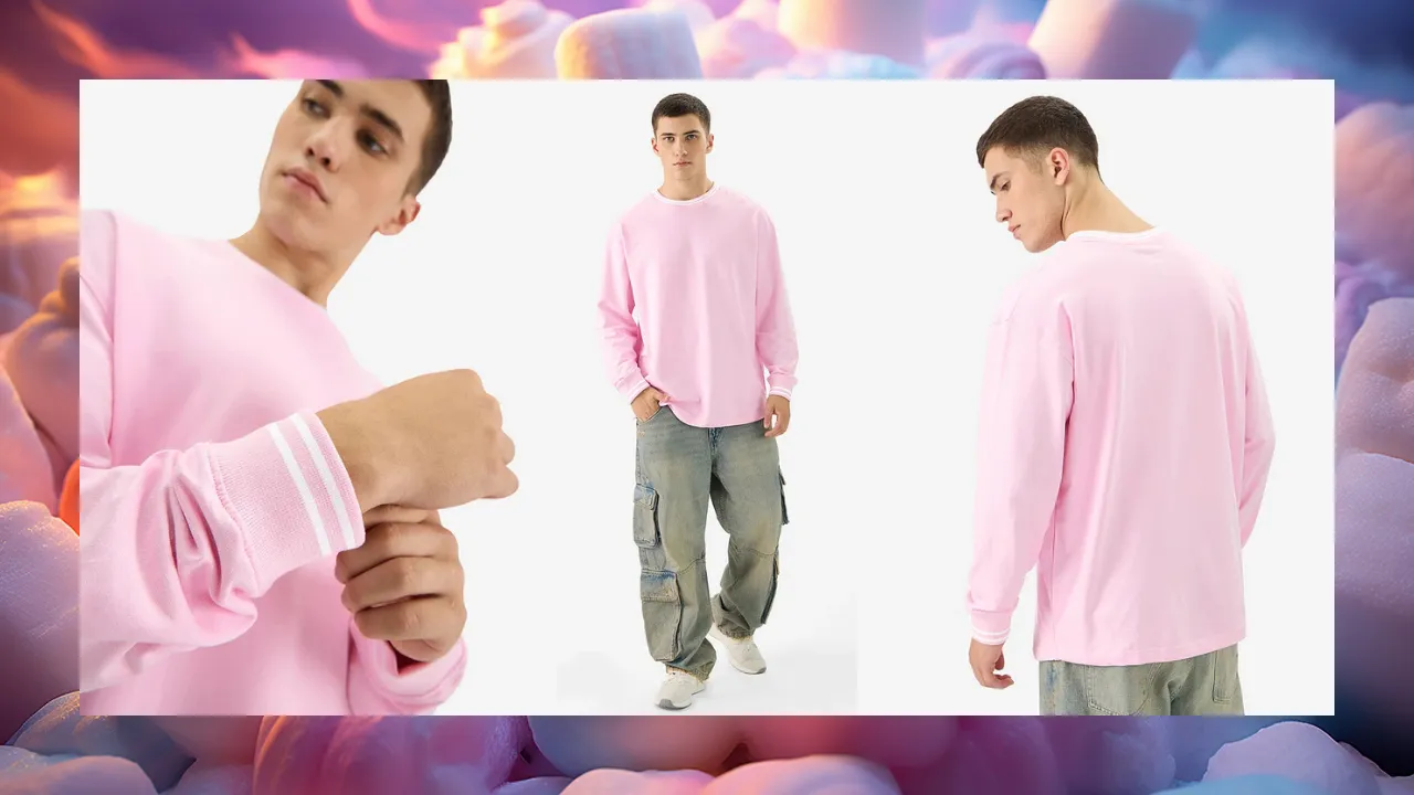 Pastel Pink Oversized T-Shirt from Souled Store