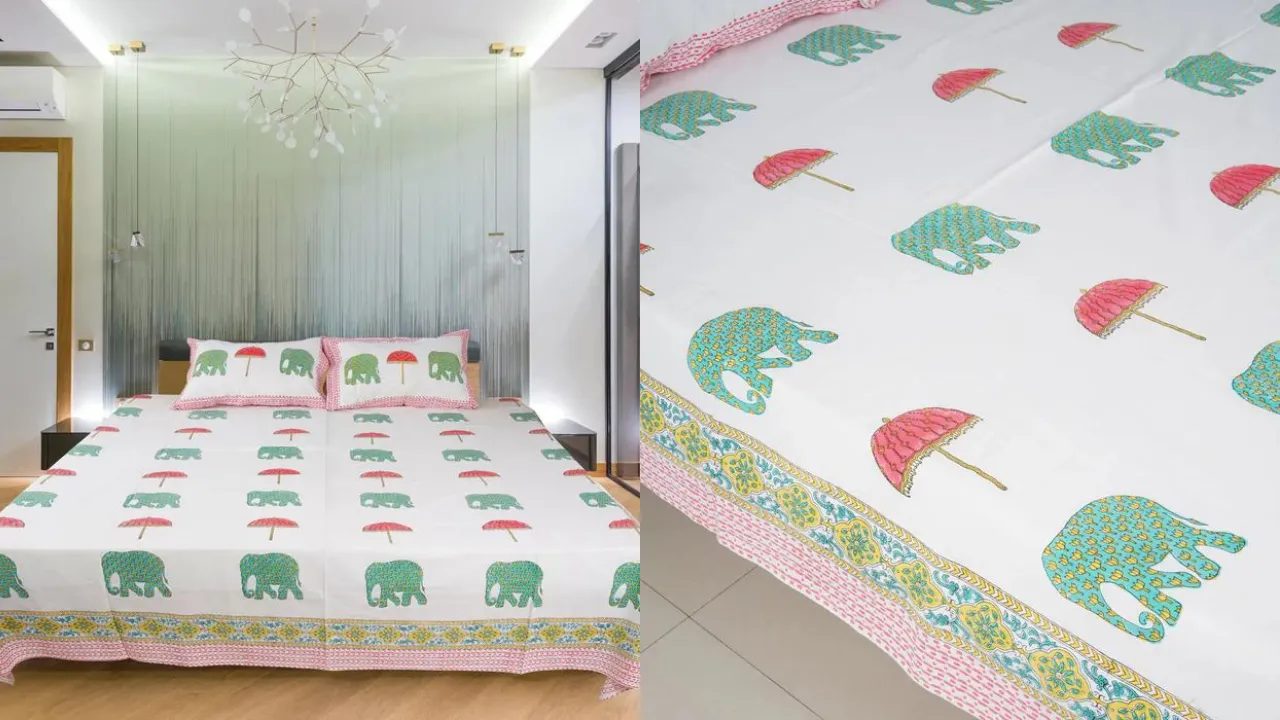 Hand Block Cotton Bedsheet by The Jaipur Wala