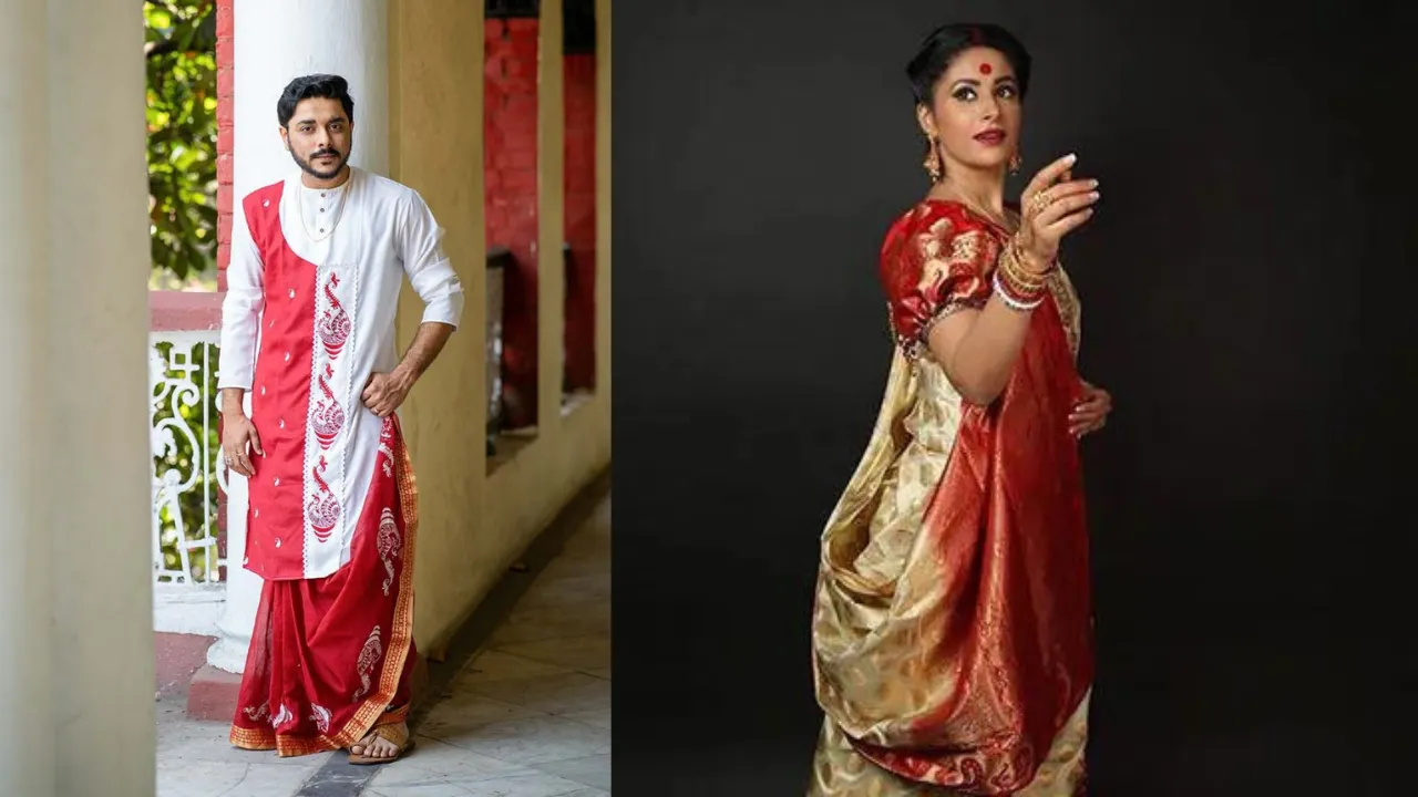 Panjabi & Laal Paar Saree