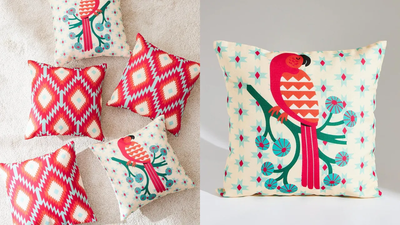 Parrot Paradise Cushion Cover Set by Chumbak