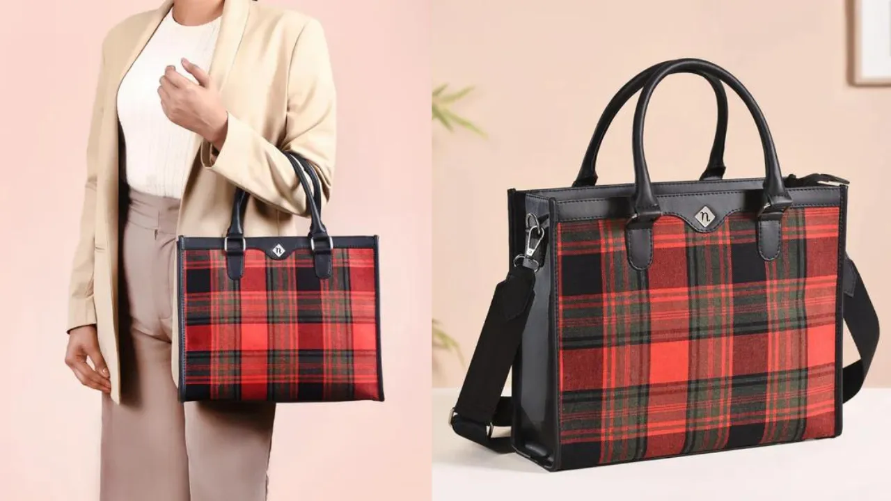 Plaid Checkered Handbag by Nestasia