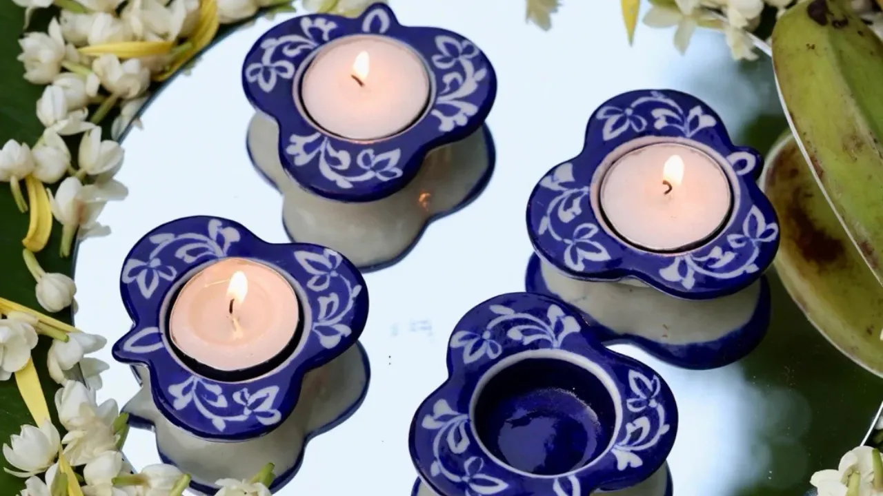 Blue Clover Diyas by Rihaa