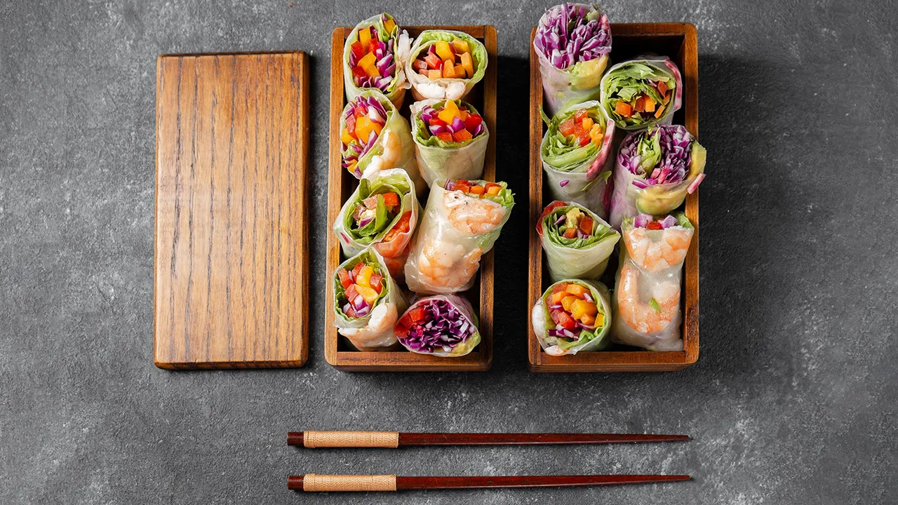 Mango Bell Pepper Rice Paper Rolls