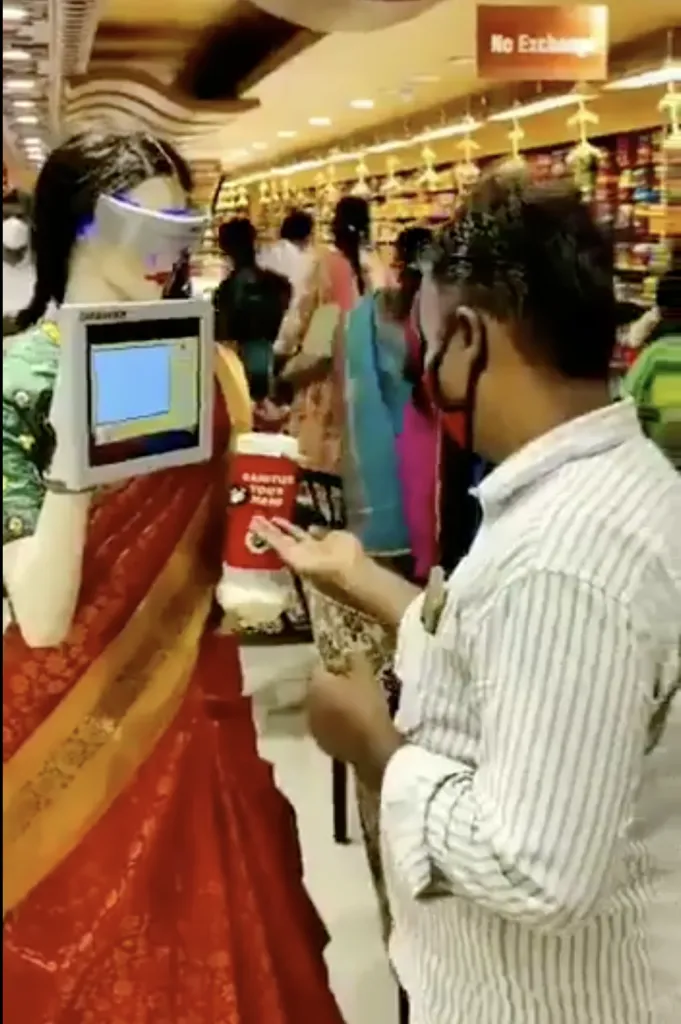 Saree clad robot