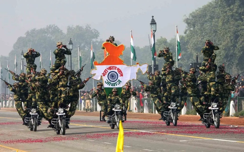 parade at Rajpath in Delhi