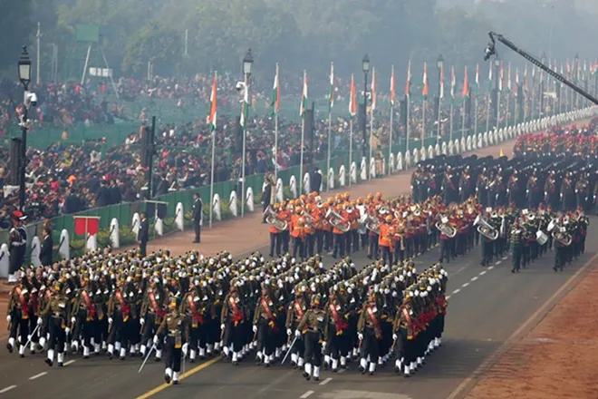 parade at Rajpath in Delhi