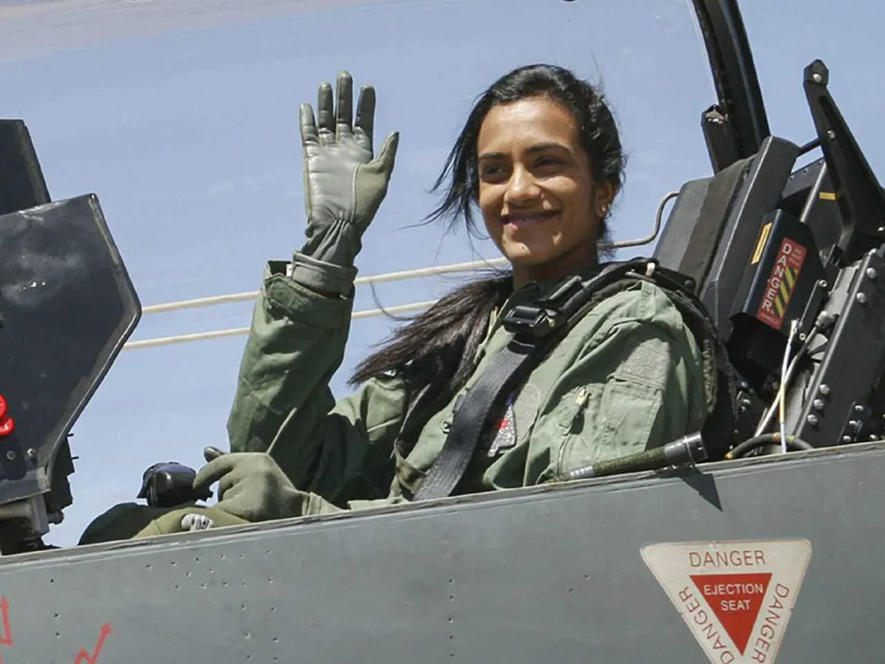 PV Sindhu During flight on Tejas