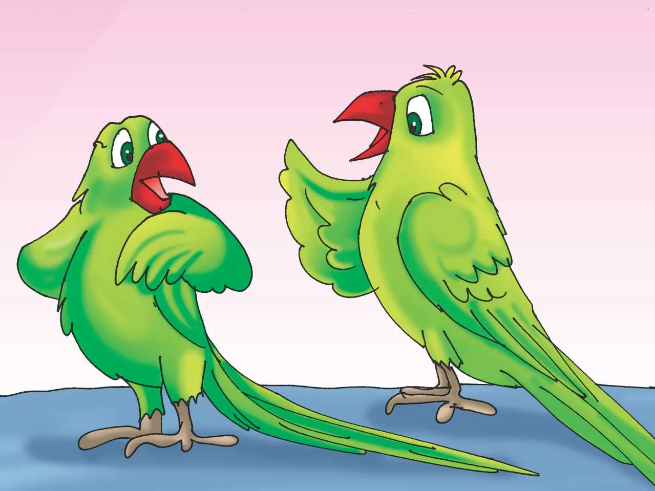 two parrots