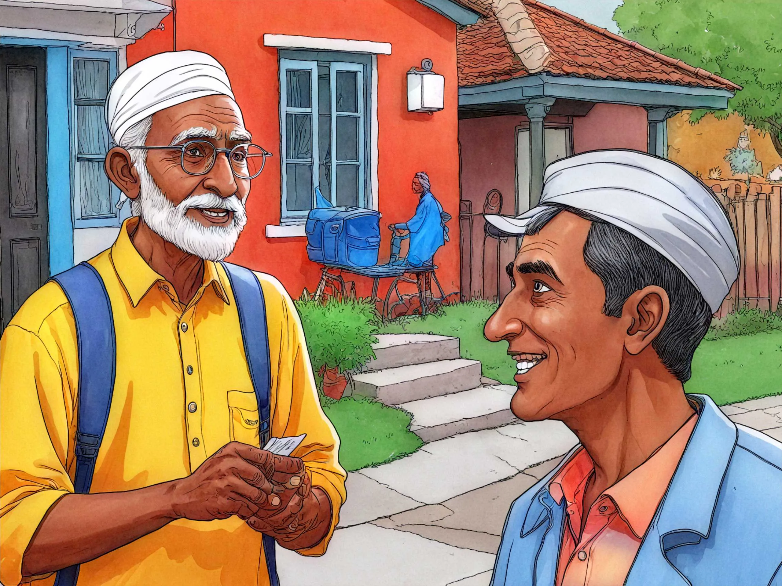 Cartoon image of an Indian man 