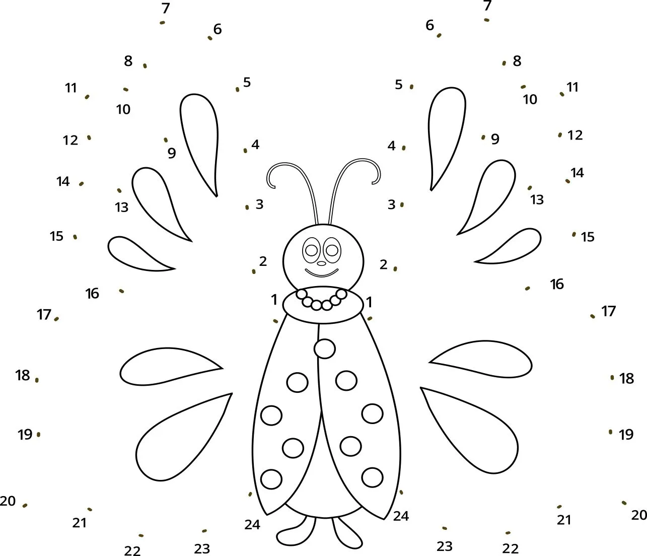 Connect the dots and make a lovely butterfly