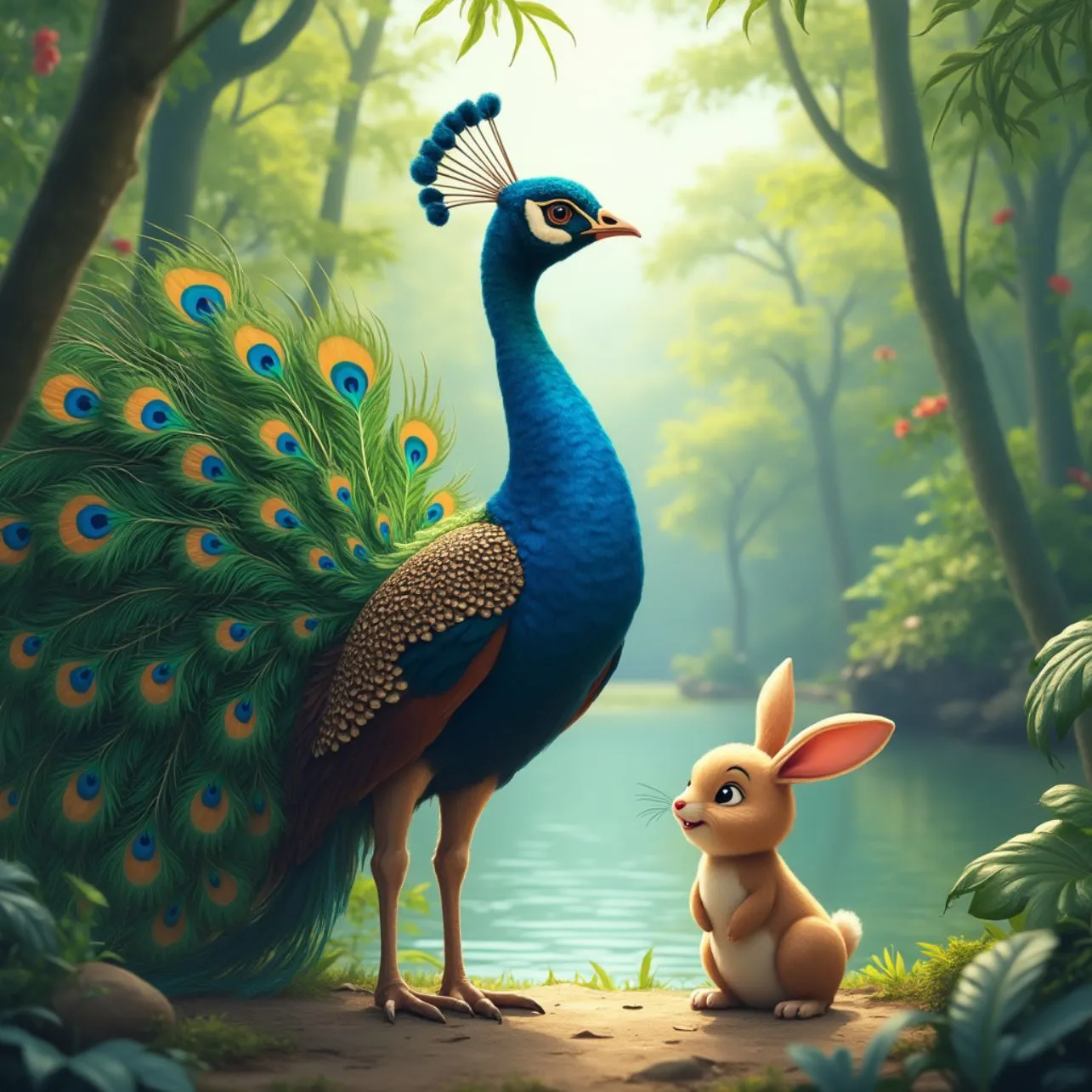 Jungle Story Peacock realizes his mistake