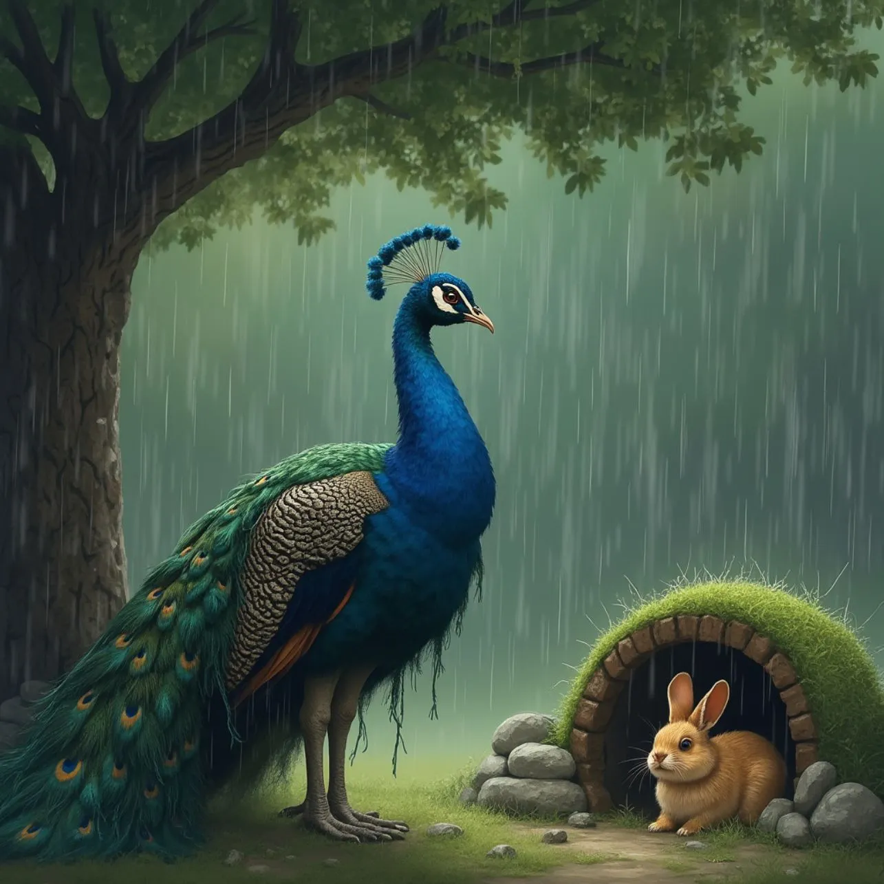 Jungle Story Peacock realizes his mistake