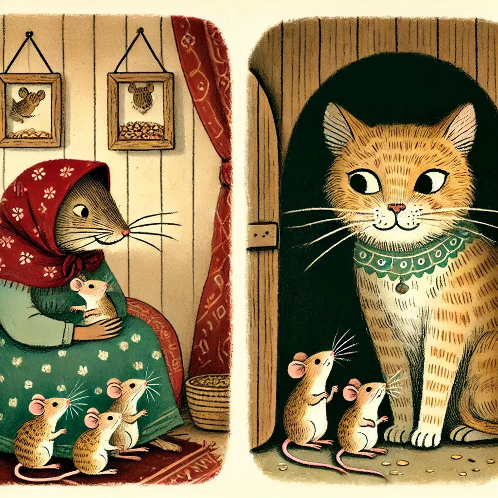 innocent mouse and clever cat
