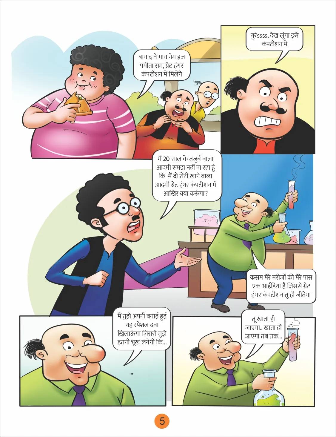 Motu Patlu Comic Great Hunger Competition - When hunger also became April Fool