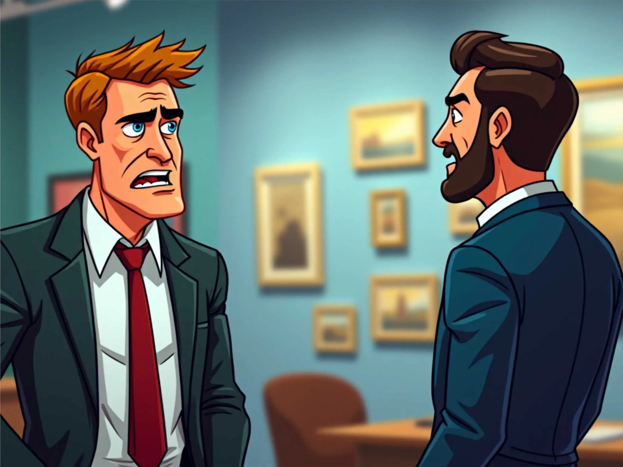 cartoon image of a businessman and manager