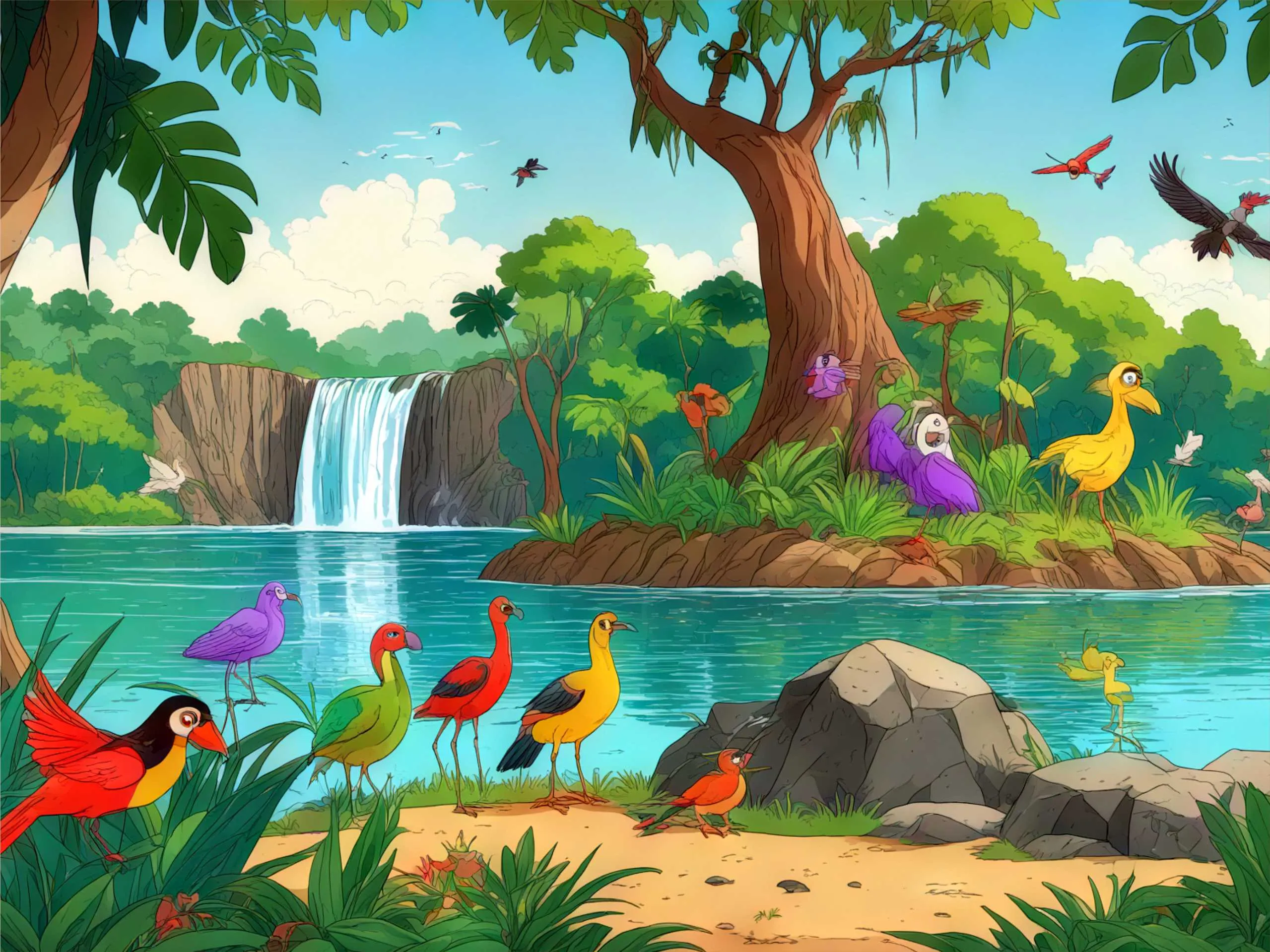 Cartoon image of a jungle