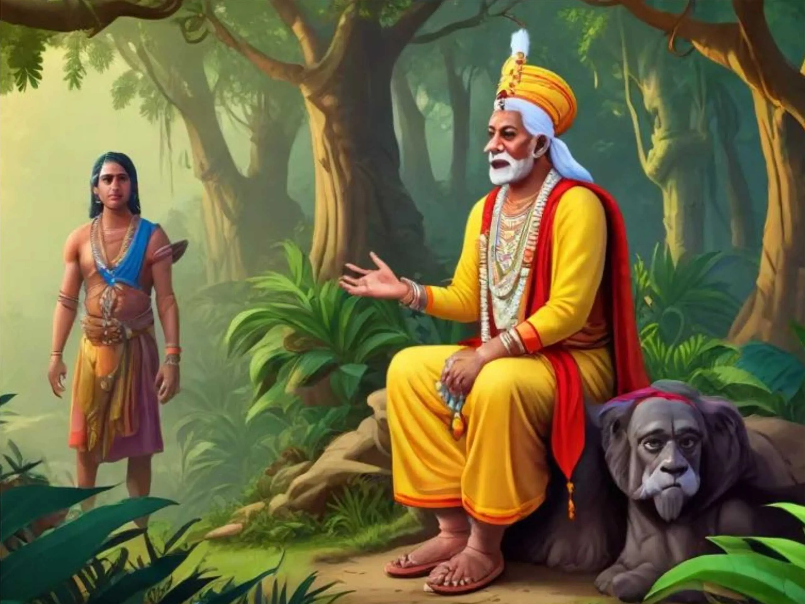 cartoon image of a king in jungle