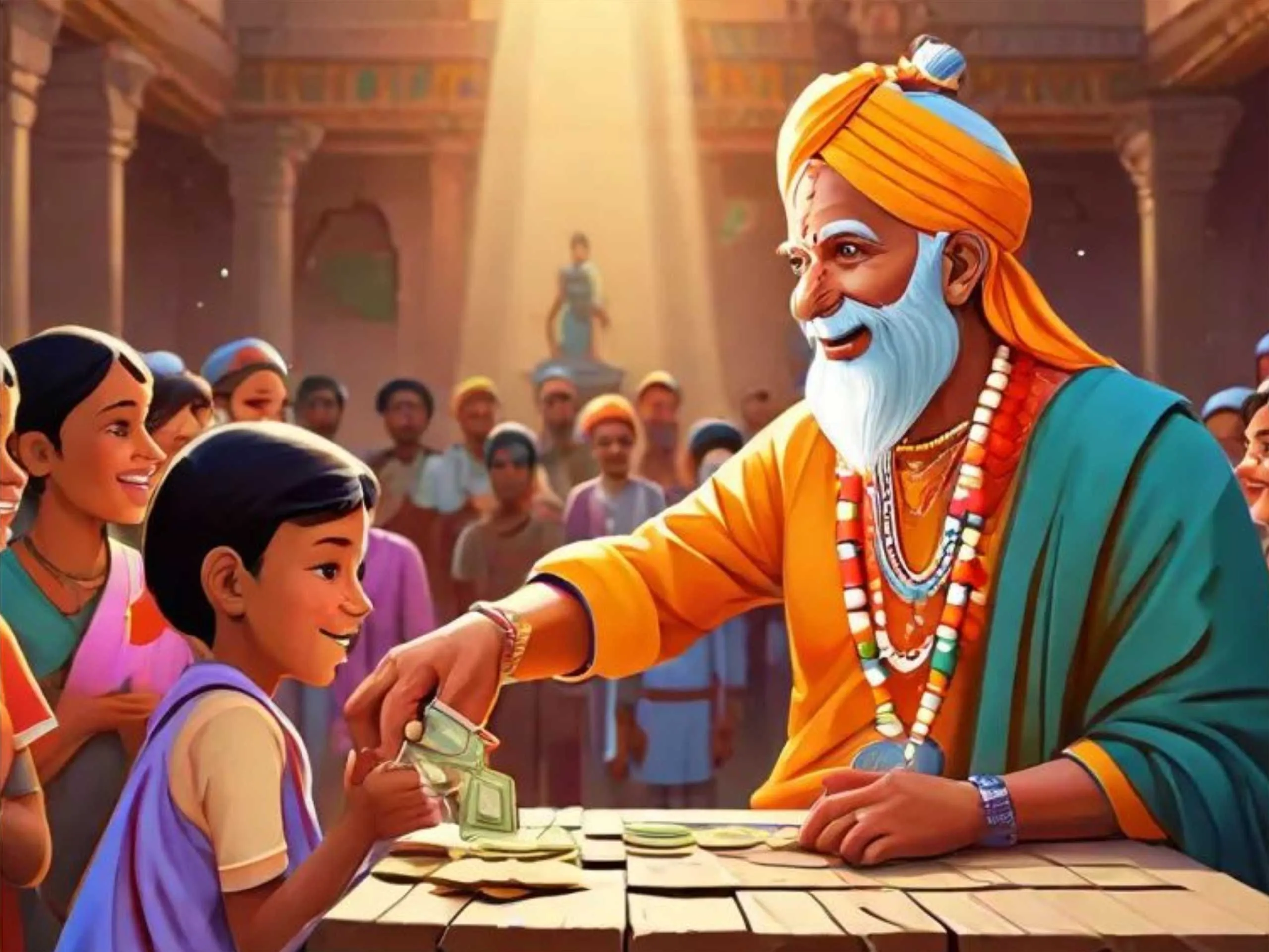 cartoon image of a king with a kid