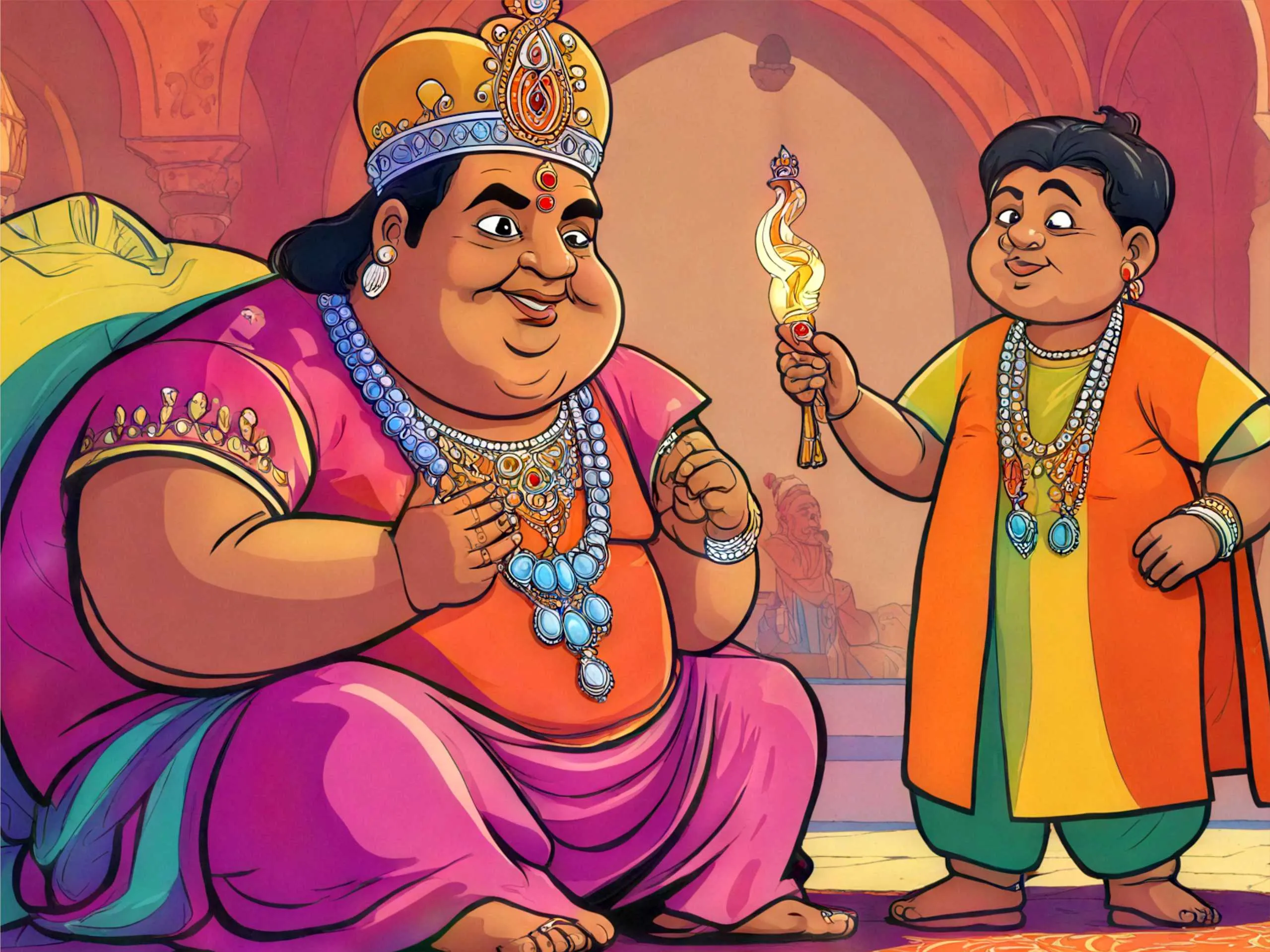 cartoon image of a fat prince