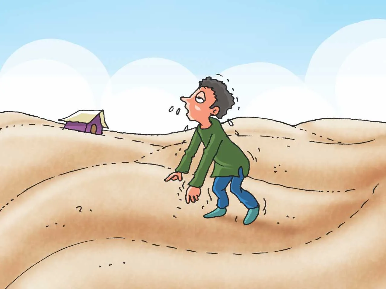 Man in Desert cartoon image