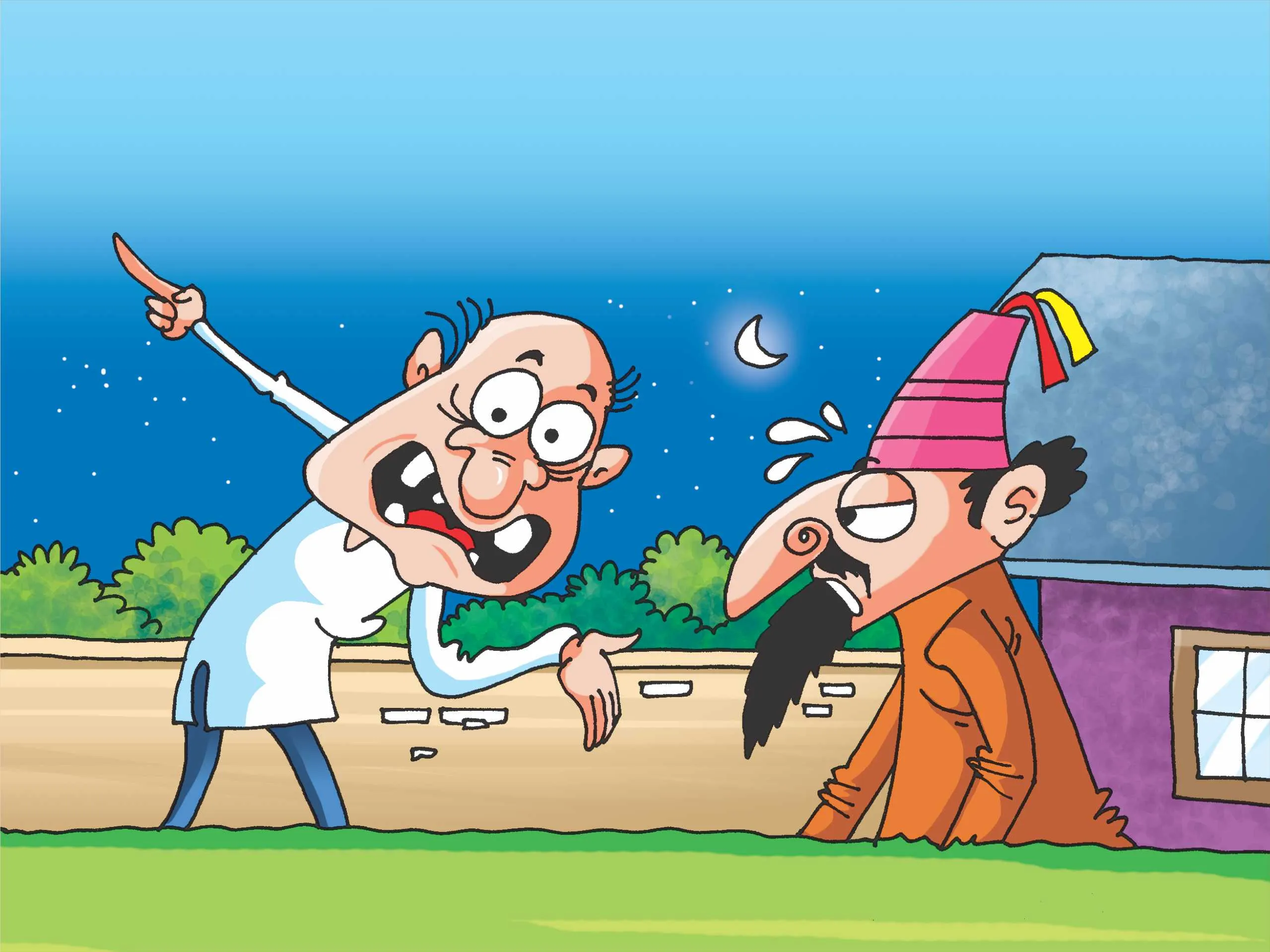 cartoon image of two men talking