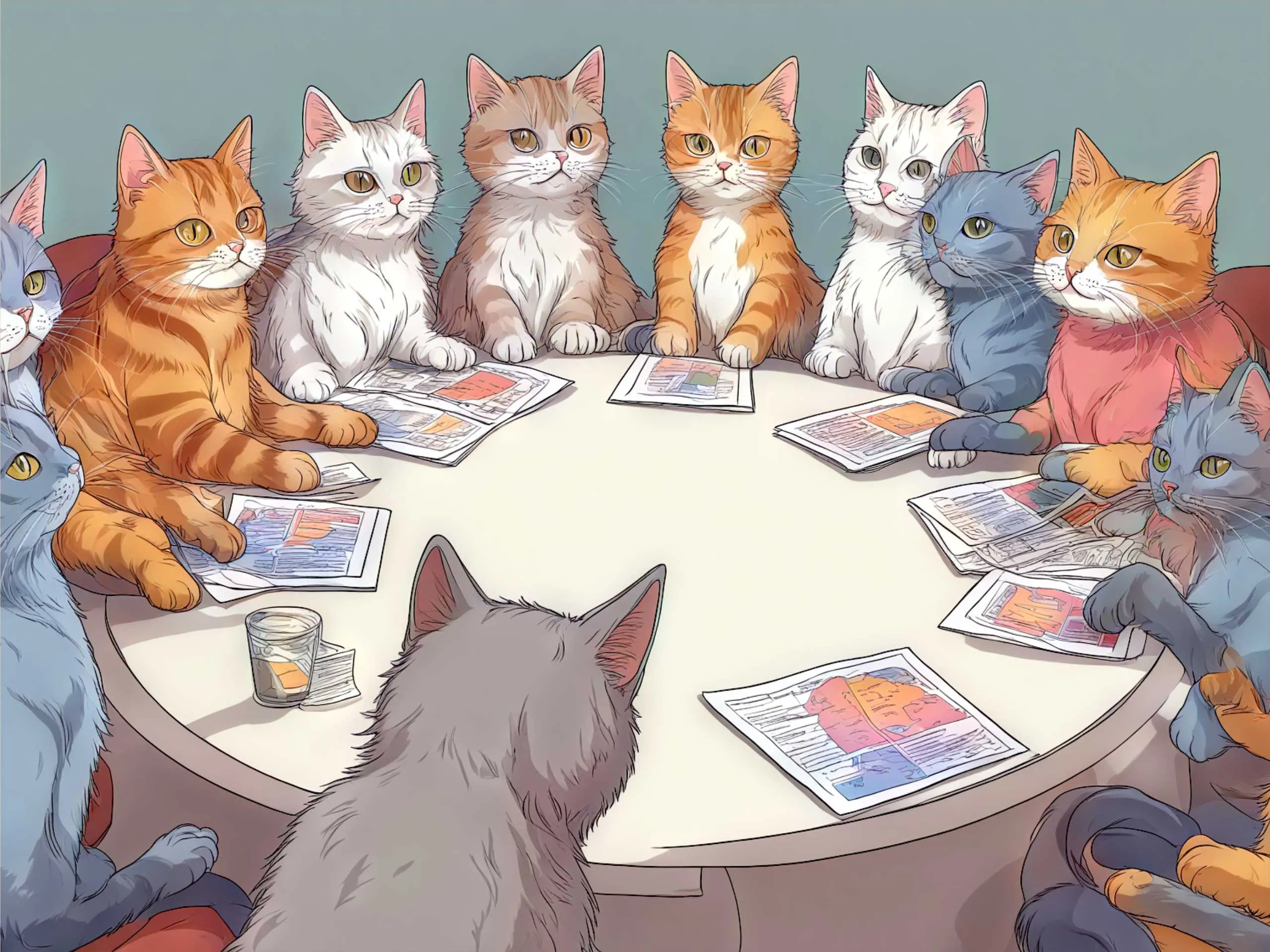 cats in meeting room